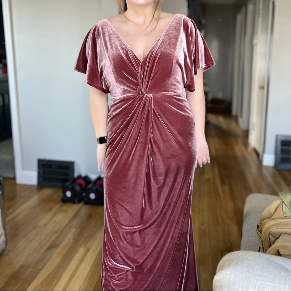 Revelry Gwen Velvet Dress Dusty Rose